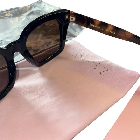 Z Supply Hideaway Sunglasses Polarized Cat eye Black Tortoiseshell Brown NWT - Picture 3 of 3